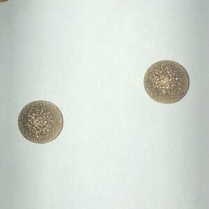 Gold Tone Textured Dainty Ball Stud Earrings